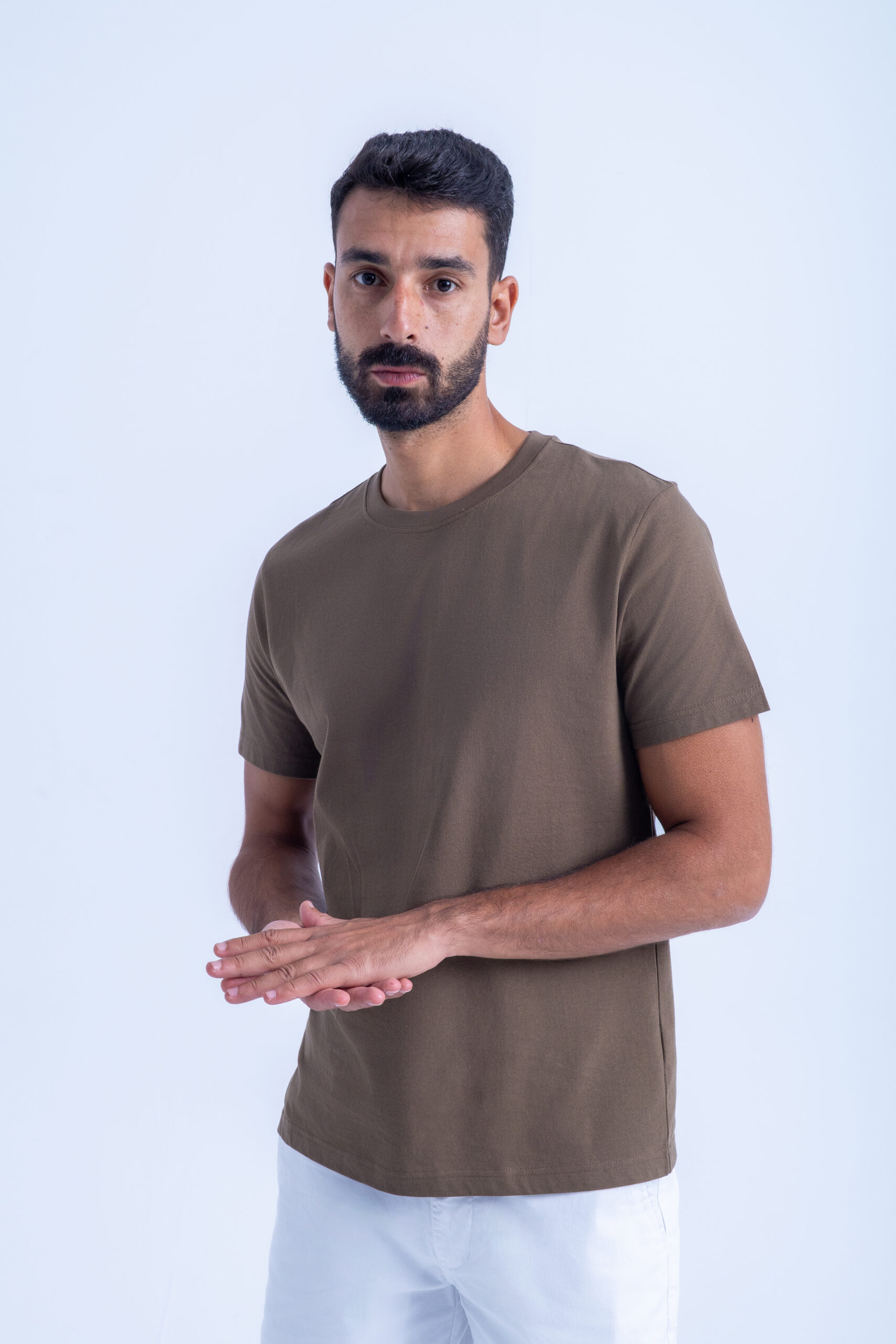 BASIC TEE CREW NECK - BROWN, S