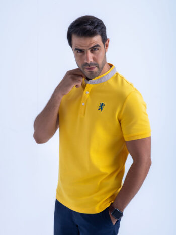 POLO WITH EMBROIDERY - YELLOW, S