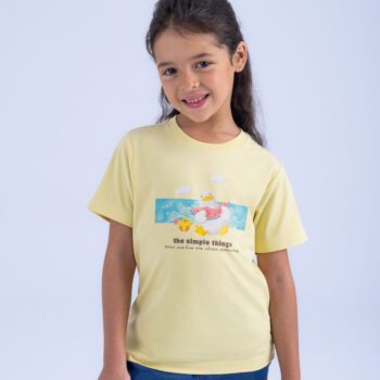 T-SHIRT WITH PRINT - YELLOW, 110