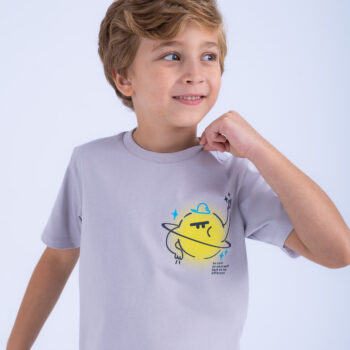 T-SHIRT WITH PRINT - GREY, 110