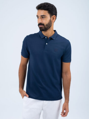 POLO WITH EMBROIDERY - NAVY, S