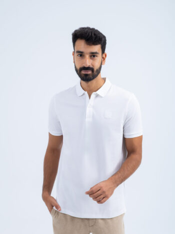 POLO WITH EMBROIDERY - WHITE, S