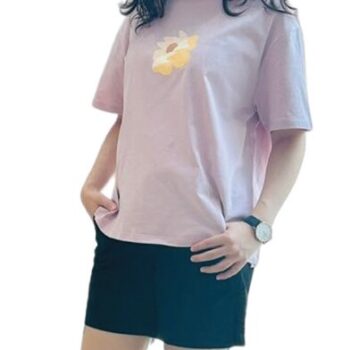 T-SHIRT WITH PRINT - PINK, S
