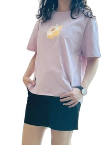 T-SHIRT WITH PRINT - PINK, S
