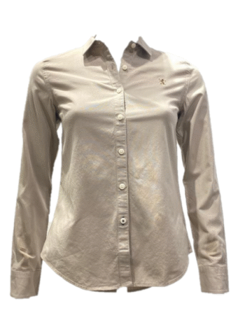 OXFORD SHIRT WITH EMBROIDERY - Khaki, S
