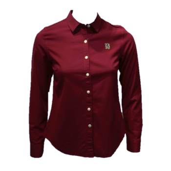 OXFORD SHIRT WITH EMBROIDERY - RED, S