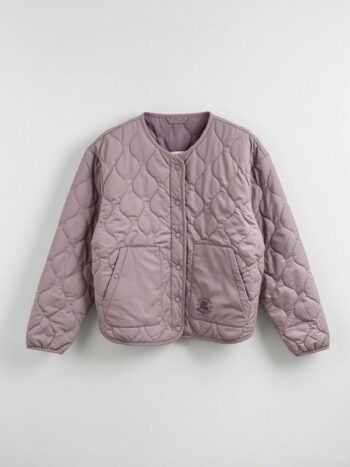 QULITED JACKET WITH PRINT - PURPLE, 165