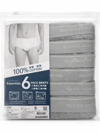 MEN BRIEFS 6 PIECES - GREY, S