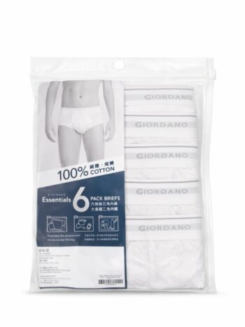 MEN BRIEFS 6 PIECES - WHITE, S