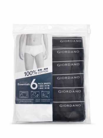 MEN BRIEFS 6 PIECES - Black, S