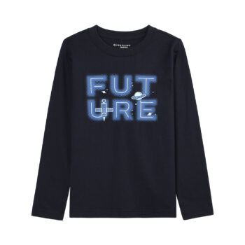 CREW NECK SWEATSHIRT WITH PRIN - NAVY, 110