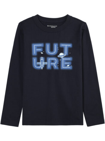 CREW NECK SWEATSHIRT WITH PRIN - NAVY, 110