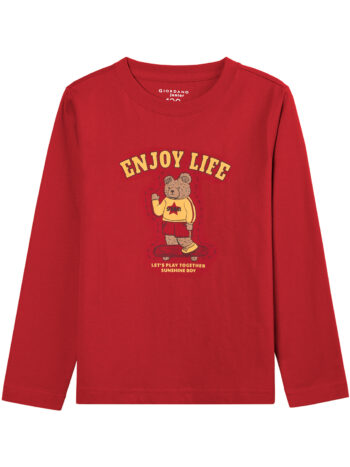 CREW NECK SWEATSHIRT WITH PRIN - RED-41, 120