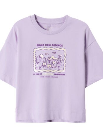 T-SHIRT WITH PRINT - PURPLE, 120