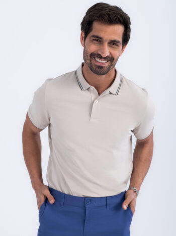 COTTON LYCRA POLO - Khaki, S