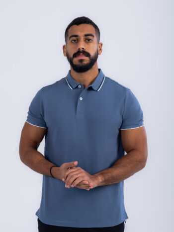 COTTON LYCRA POLO - Blue, S