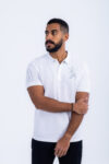 POLO WITH EMBROIDERY - WHITE, S