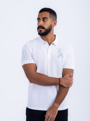 POLO WITH EMBROIDERY - WHITE, S