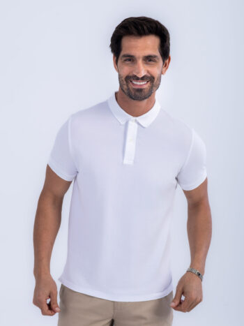 COTTON LYCRA POLO - WHITE, S