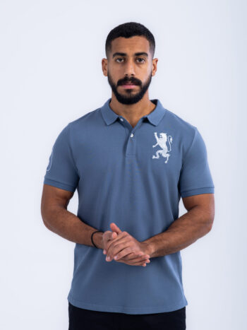 POLO WITH EMBROIDERY - Blue, S