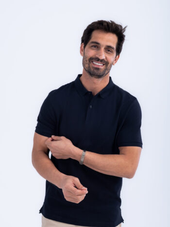 COTTON LYCRA POLO - Black, S