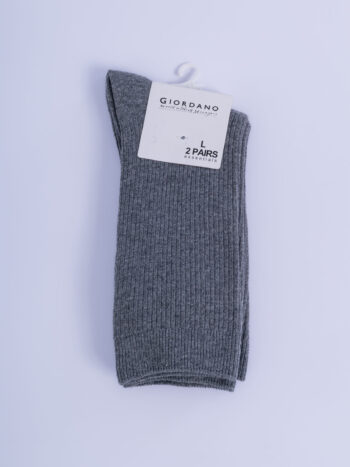 LONG SOCKS 2 PAIRS - GREY-03, L