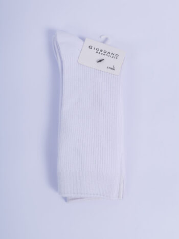 LONG SOCKS 2 PAIRS - WHITE, L