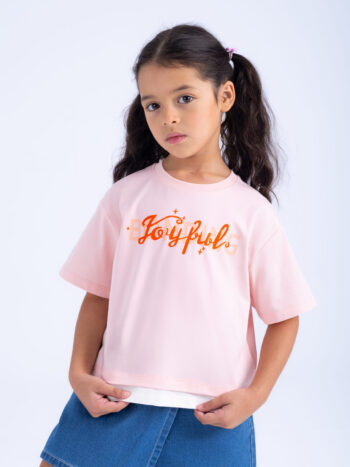 T-SHIRT WITH PRINT - Pink-23, 110