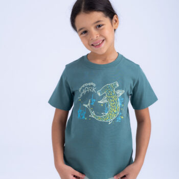 T-SHIRT WITH PRINT - Green-73, 130