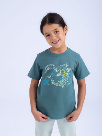 T-SHIRT WITH PRINT - Green-73, 130