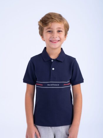 POLO WITH EMBROIDERY - NAVY, 110