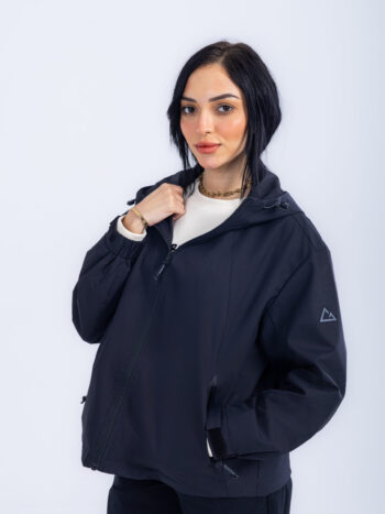 WOVEN JACKET WITH FLEECE - Black, S