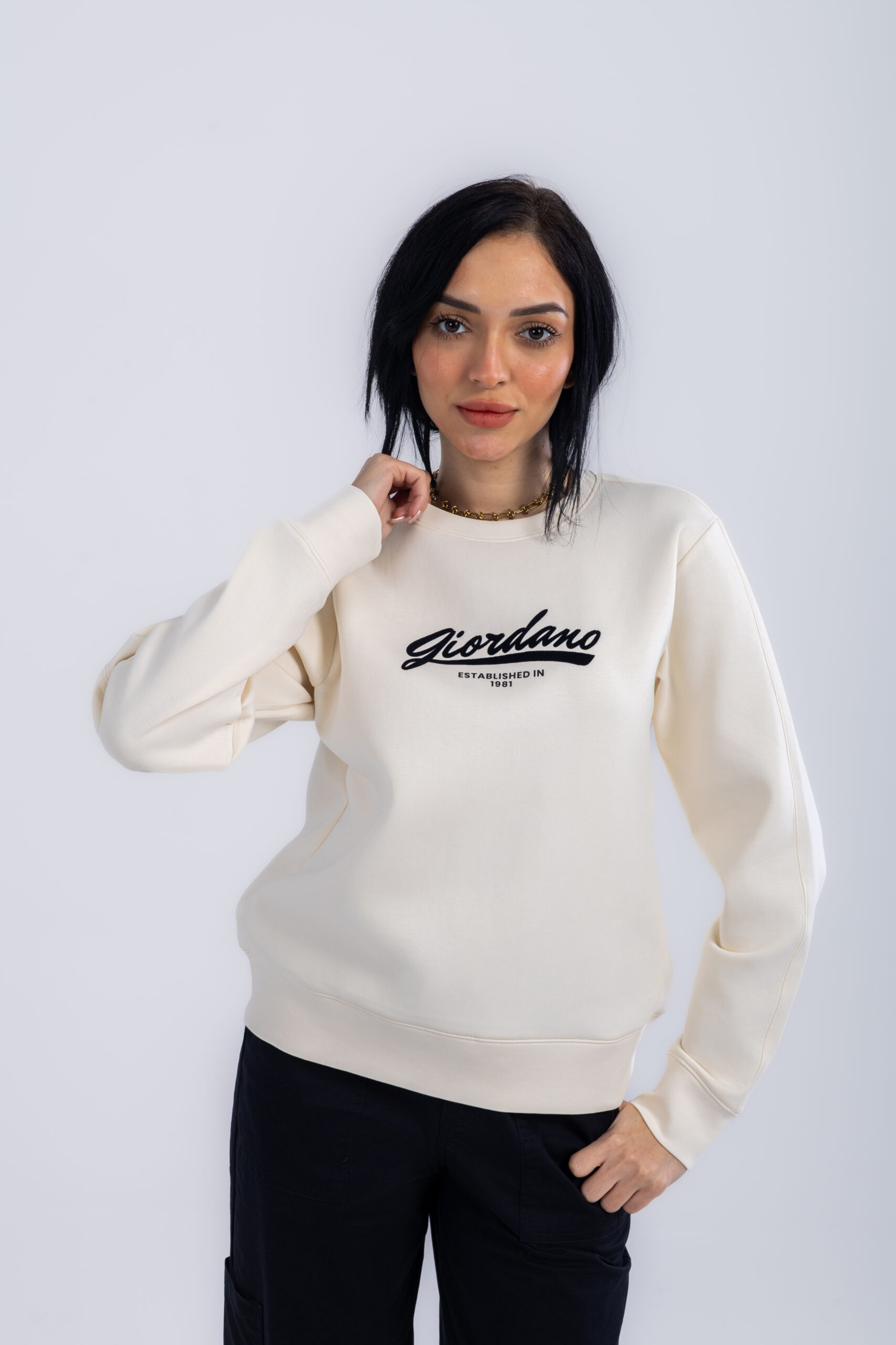 SWEATSHIRT WITH PRINT - WHITE, M