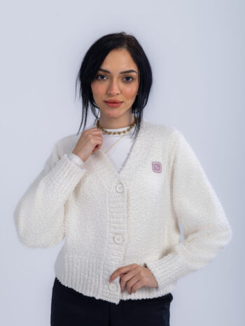 POLYESTER CARDIGAN - WHITE, S