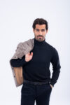 TURTLE NECK PULLOVER SWEATER - Black, S
