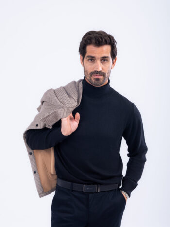 TURTLE NECK PULLOVER SWEATER - Black, S