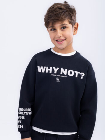 SWEATSHIRT WITH PRINT - Black, 110