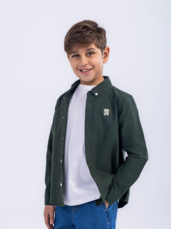 OXFORD SHIRT WITH EMBROIDERY - Green, 110