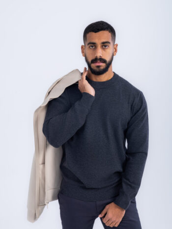 MOCK NECK PULLOVER SWEATER - Dk Grey, S