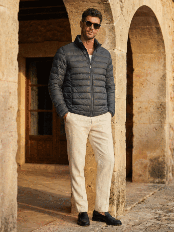 DUCK DOWN JACKET - Dk Grey, S