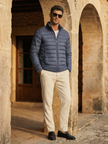 DUCK DOWN JACKET - Blue, S