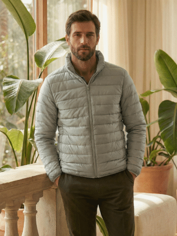 DUCK DOWN JACKET - Green, S