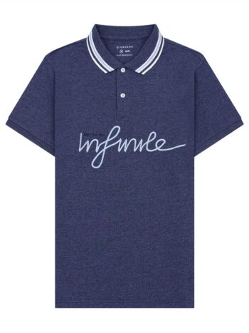 POLO WITH EMBROIDERY - NAVY, S