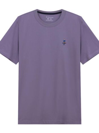 T-SHIRT WITH EMBROIDERY - PURPLE, S