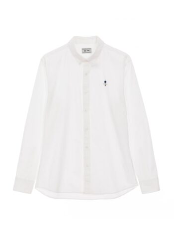 OXFORD SHIRT WITH EMBROIDERY - WHITE, S